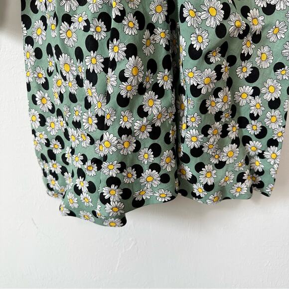 Sandro Angele Ruched Printed Mini Linen Blend Mini Dress S - Picture 4 of 15